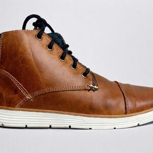 Bullboxer Men’s Leather Boots EU 41 US 8.5 Brown Cap Toe Lace Zip Portugal